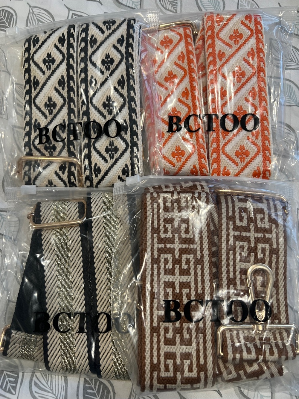 Adjustable Decorative Bag Strap - Black, Orange, Gray, Brown Options